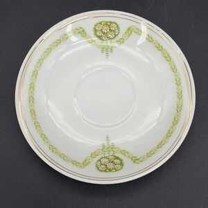 Weimar Germany Saucer 4.5" Green Daisy Garland Vintage Porcelain No Damage